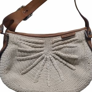 Miu Miu Prada Handwoven Tan Coffee Bag/Pocketbook